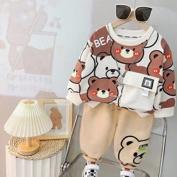 White Bears sweatshirt With Off-white bear print Trouser For Kids