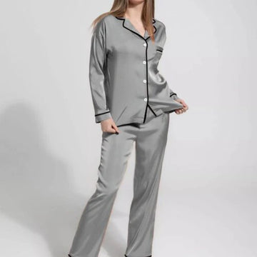 Grey Silk Nightwear