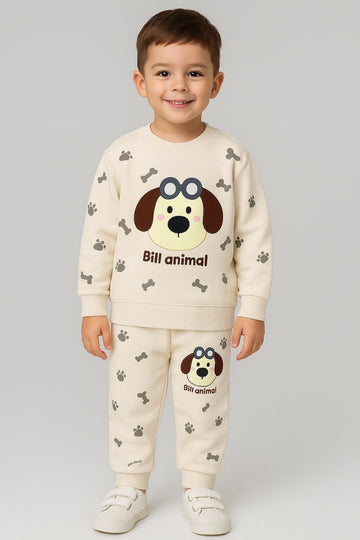 00001 Off white Bill Animal Print Sweatshirt With Same as Trouser