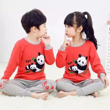 Orange Panda Full Selives Tshirt With Cream Trousers