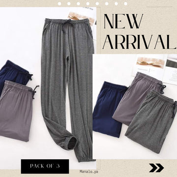 Pack Of 3 Plain Pajamas For Ladies