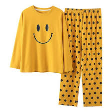 0010 YELLOW SMILE PRINT FULL SLEEVES WITH POLKA DOT ROUSER