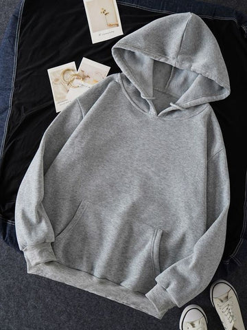 GREY PLAIN HOODIES