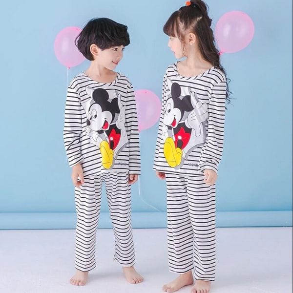 005 Boy/Girl Black & White linning With Mickey Printed T.Shirt with Trouser