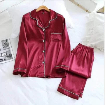 Maroon Silk Nightwear