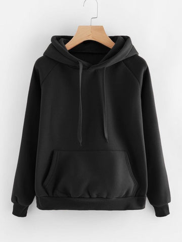 BLACK PLAIN HOODIES