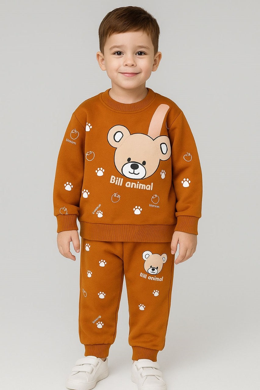 00001 Brown Bill Animal Bear Sweatshirt with same as Trouser