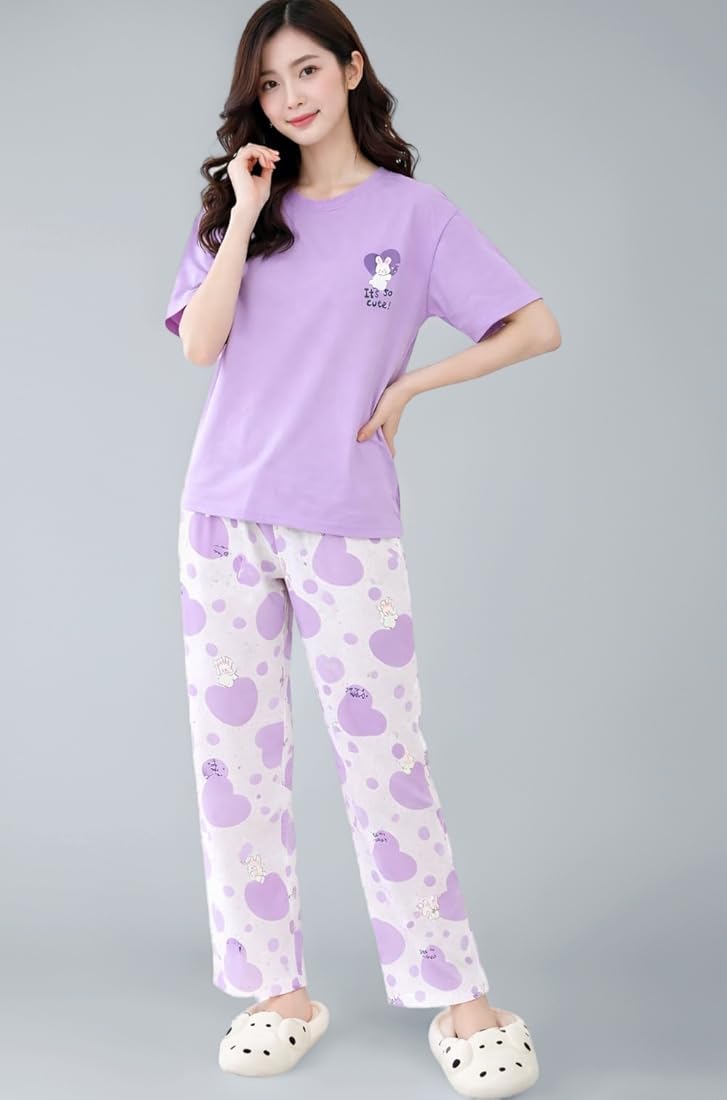 0000 Lilic Love Today Mini Print Half Sleeves With Printed Trouser