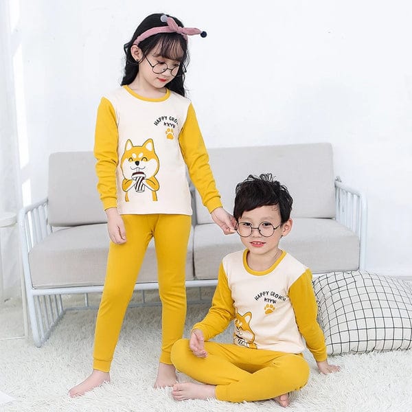 007 Yellow & White Meow Printed T.Shirt With Yellow Trouser