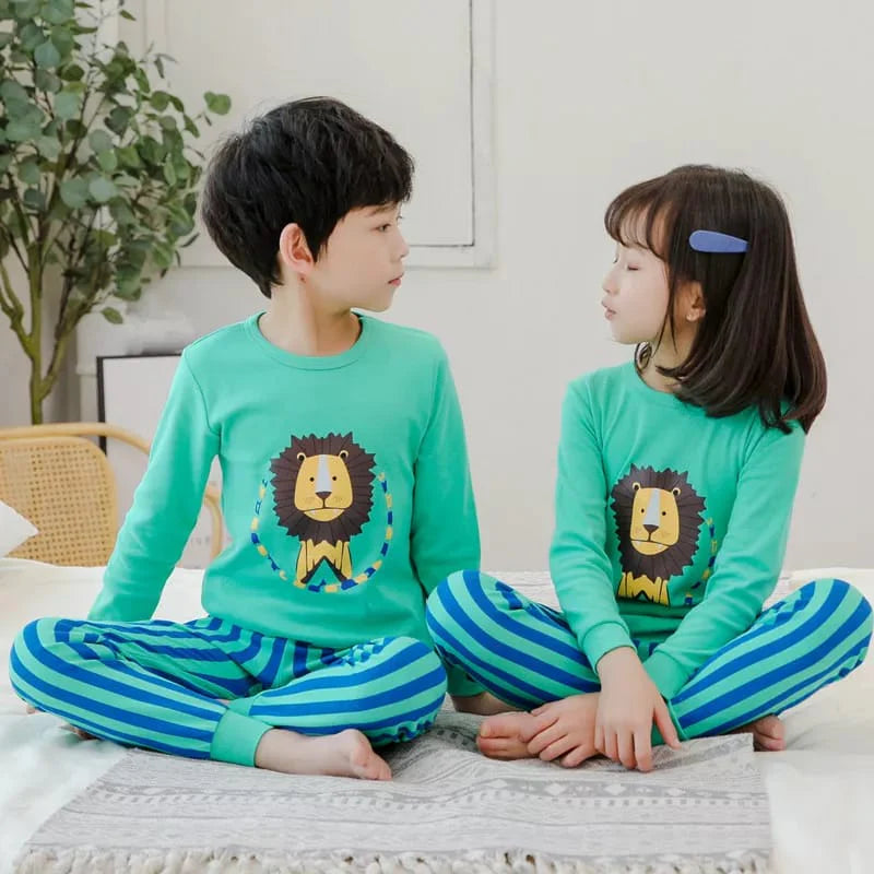 Baby or Baba Sea green Lion Print Full Sleeves Kids Suits (1 Pcs)