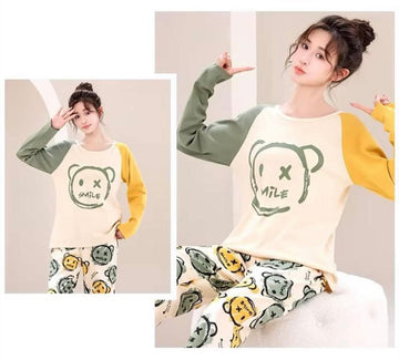 001 Multi Color Smile Print With Smile Multi Printed Trouser