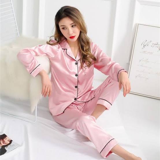 Baby Pink Silk Nightwear