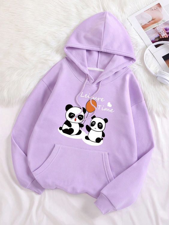 Purple Hoodie Cut two Bear