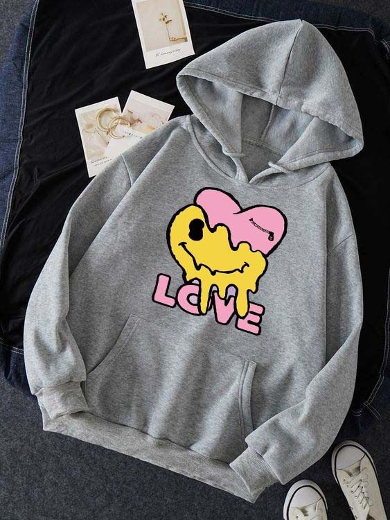 Grey Hoodie Multi Love