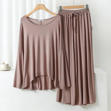 0021 Skin Loose Frill Sleeves With Plazzo Trouser Night Suit