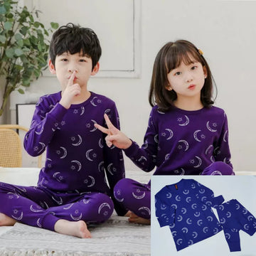 Baby/Baba Purple Moon&Stars Printed T.Shirt&Trouser