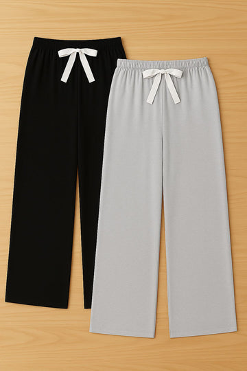Pack of 2 Trousers - Comfy Sleep Black Grey