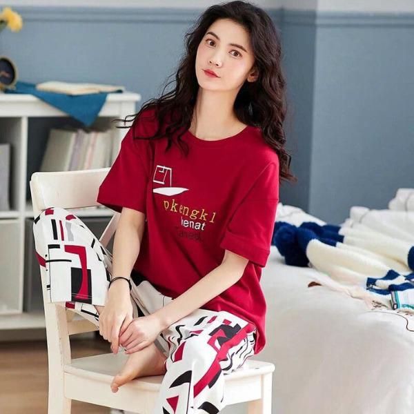 056 Red pkengh Printed Half Sleeves T-shirt With Printed Trouser
