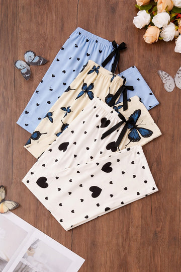 0000 Pack of 3 Butterflies And Hearts Printed Plazo For Her