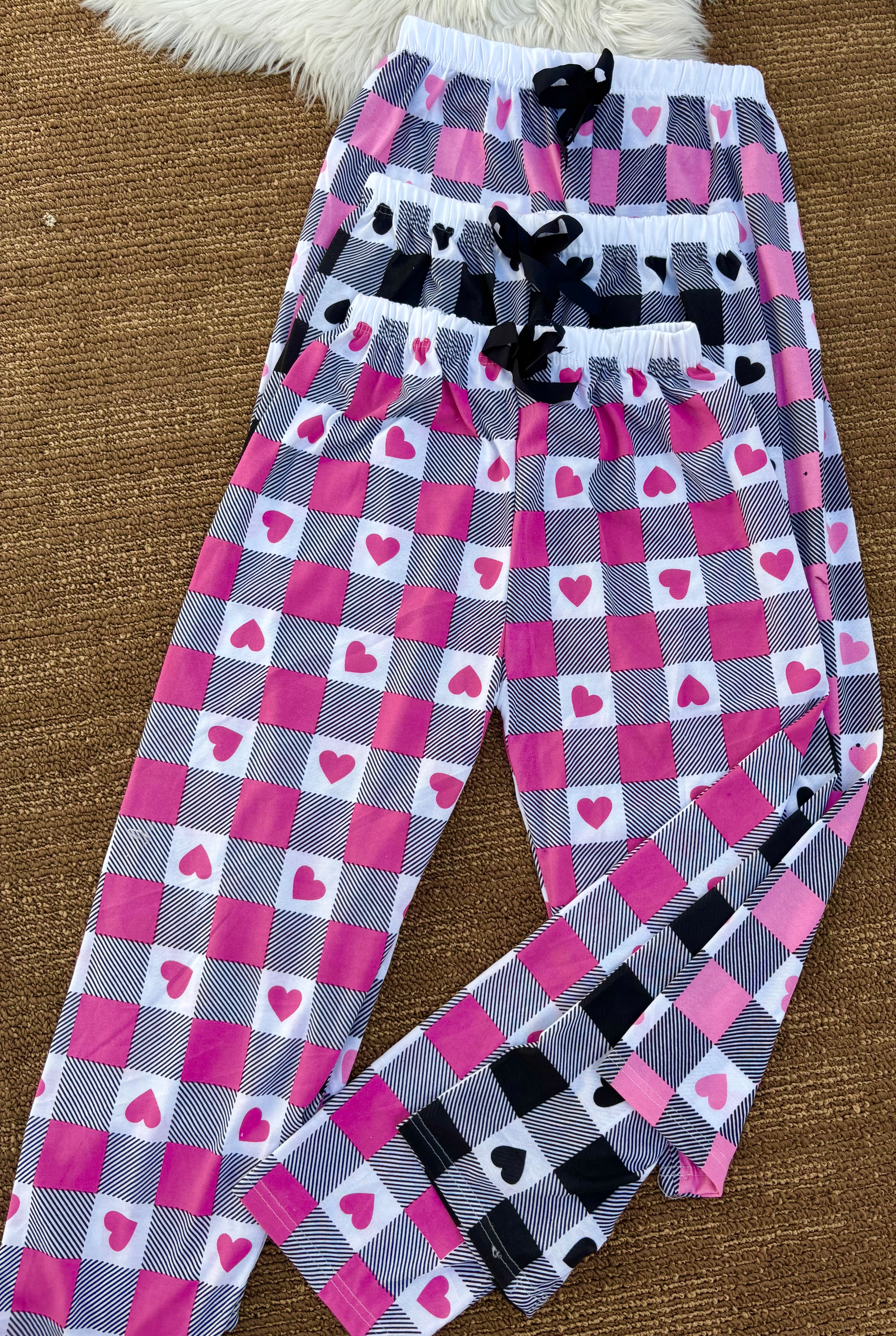 00000  Pack of 3 Checkered Hearts Printed