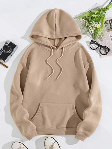 BEIGE PLAIN HOODIES