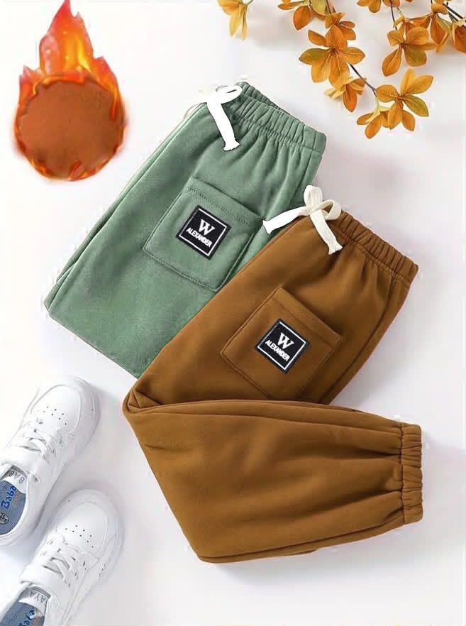 Pocket Joggers Style Fleece Trousers For Kids ( Pack of 2 )