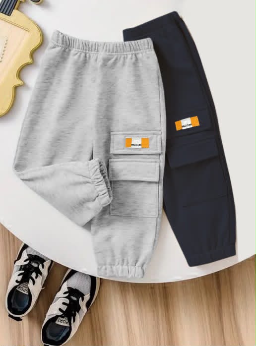 Urban Cargo Fleece Trousers For Kids ( Pack of 2 )