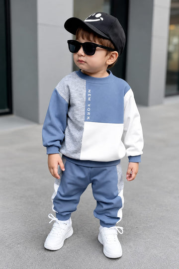0000 New Colour Block Kids Tracksuit