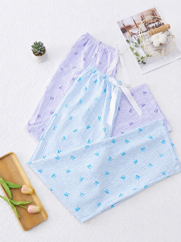 0000 Pack of 2 Small Bow Printed Plazzo for her
