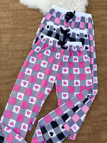 00000  Pack of 3 Checkered Hearts Printed