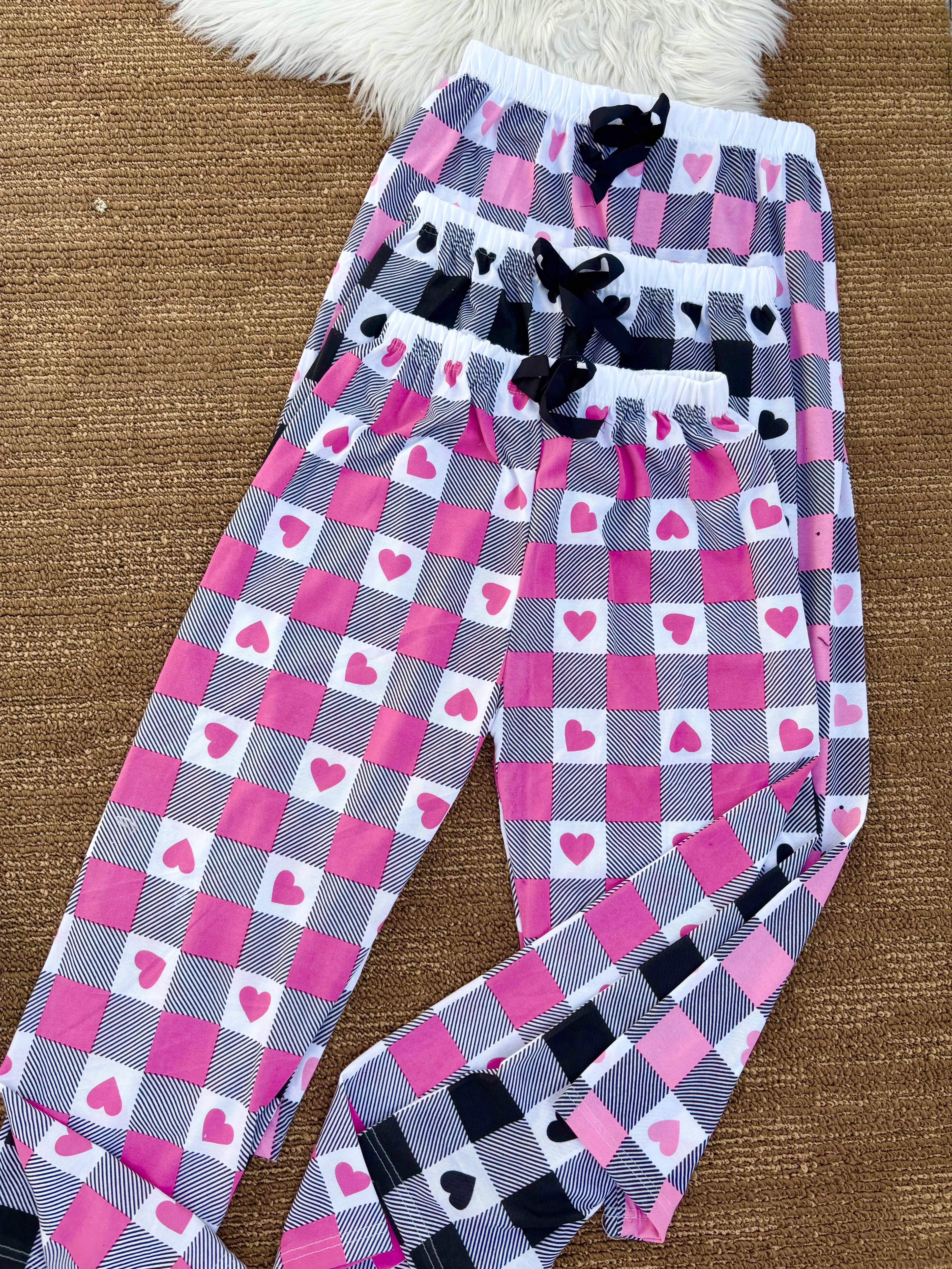 00000  Pack of 3 Checkered Hearts Printed