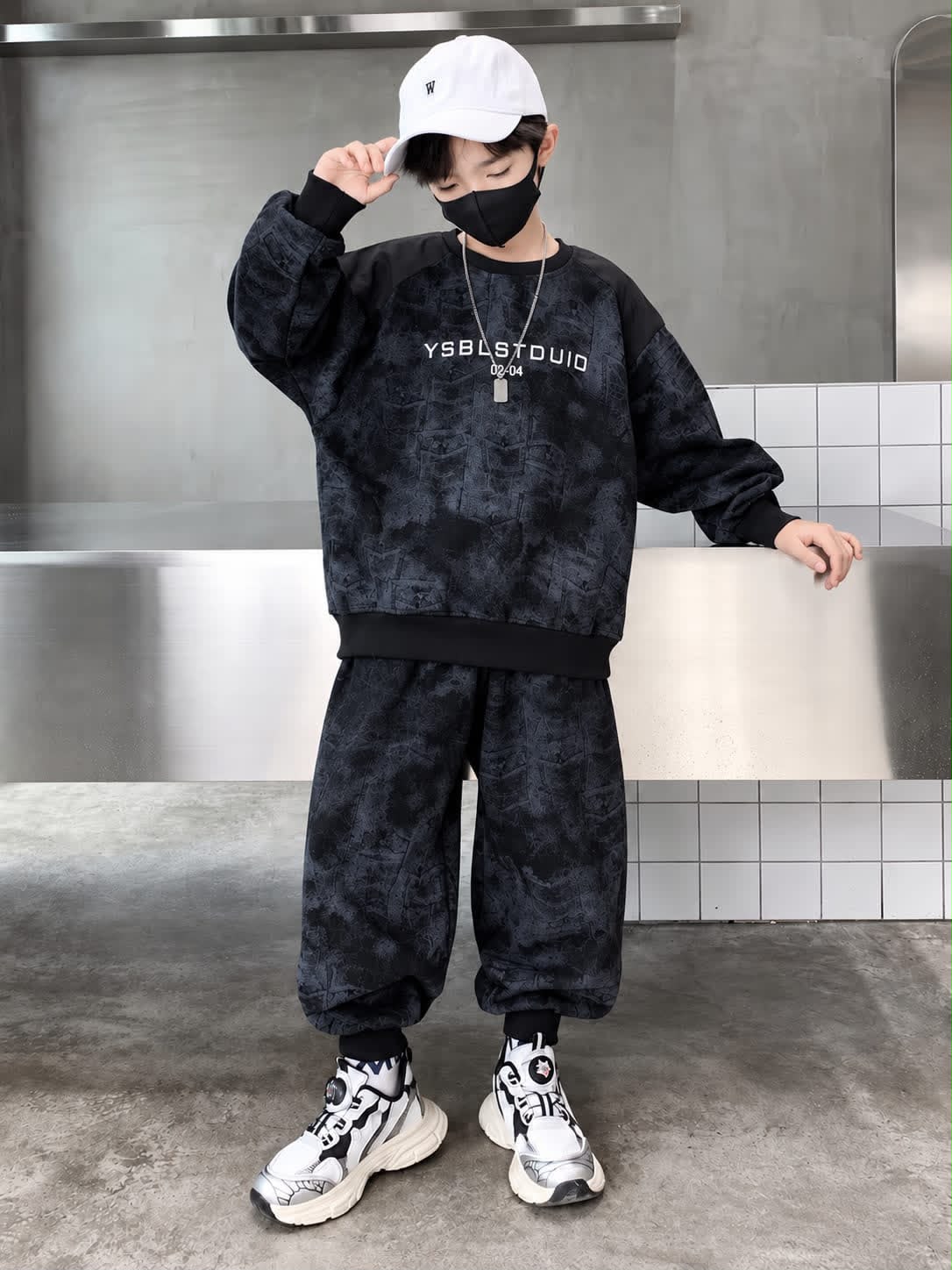 Black YSBLSTUDIO Printed Tracksuit