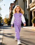 Lilac A Printed Varsity Fleece Tracksuit