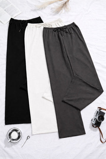 00000 Pack Of 3 Plain Trouser Style Black/Dark Grey/White