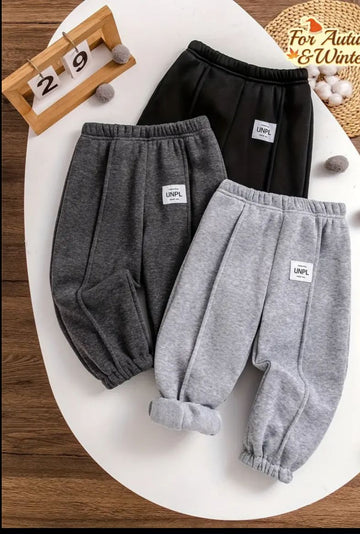 0000 Kids Joggers Pants Pack Of 3 Pants (Grey /Black/ Charcoal Grey)